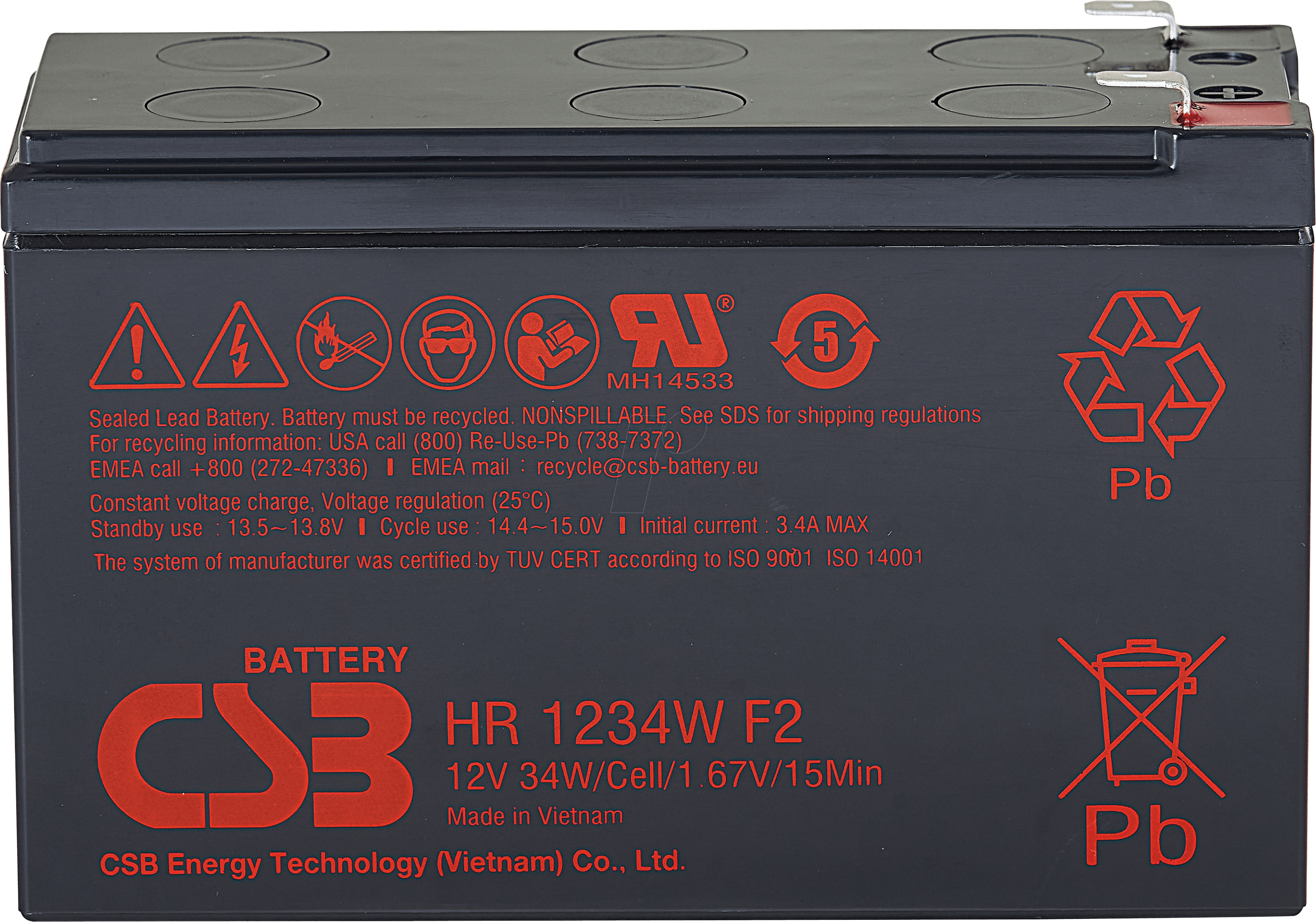 UPS CSB Baterija, 12V- 9 Ah  HR1234W