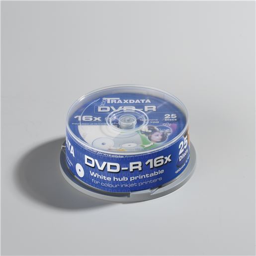 MED DVD TRX DVD-R 16X PRN F CAKE 25 WHITE