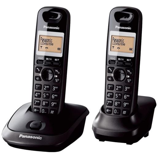 PANASONIC telefon bežični KX-TG2512FXT crni, 2 slušalice