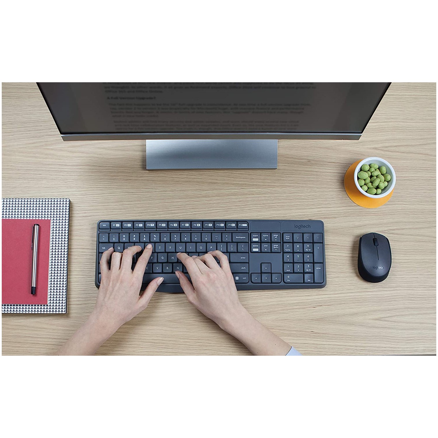 LOGITECH MK235 Wireless Desktop - Tastatura + Miš, USB, US