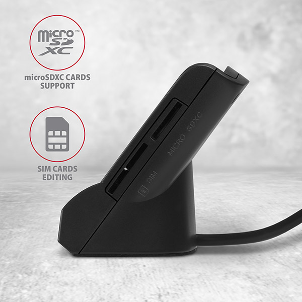 CARD READER AXAGON USB 2.0 Smart/SD/microSD/SIM (CRE-SM2)