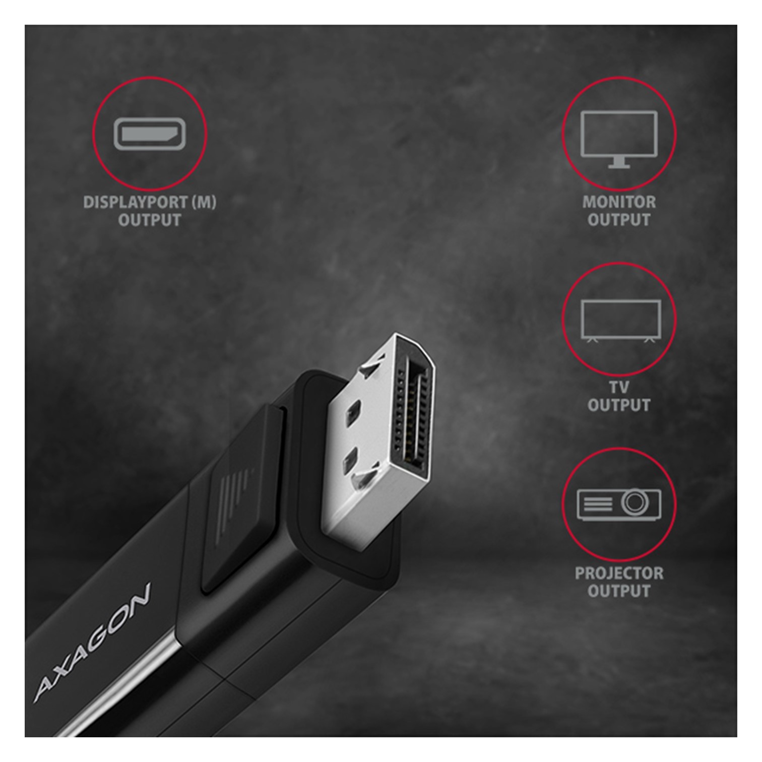 CC USB CM -> DisplayPort cable 1.8m 4K/60Hz, AXA