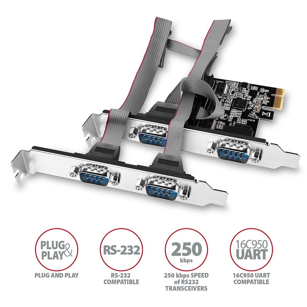 Kontroler PCI-Express --> 4 x Serial port + LP,  AXAGON