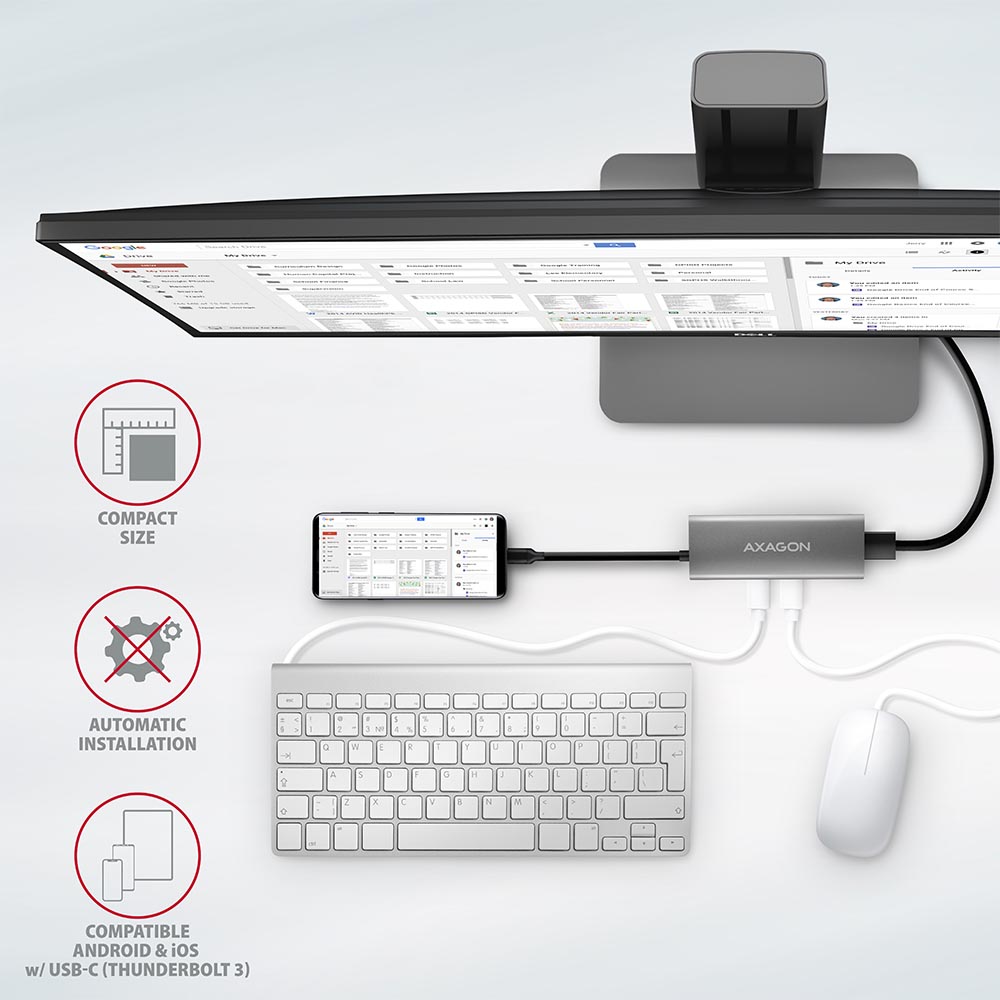 USB HUB USB-C --> 2xUSB3.2, 2xUSB-C(1x60W), HDMI