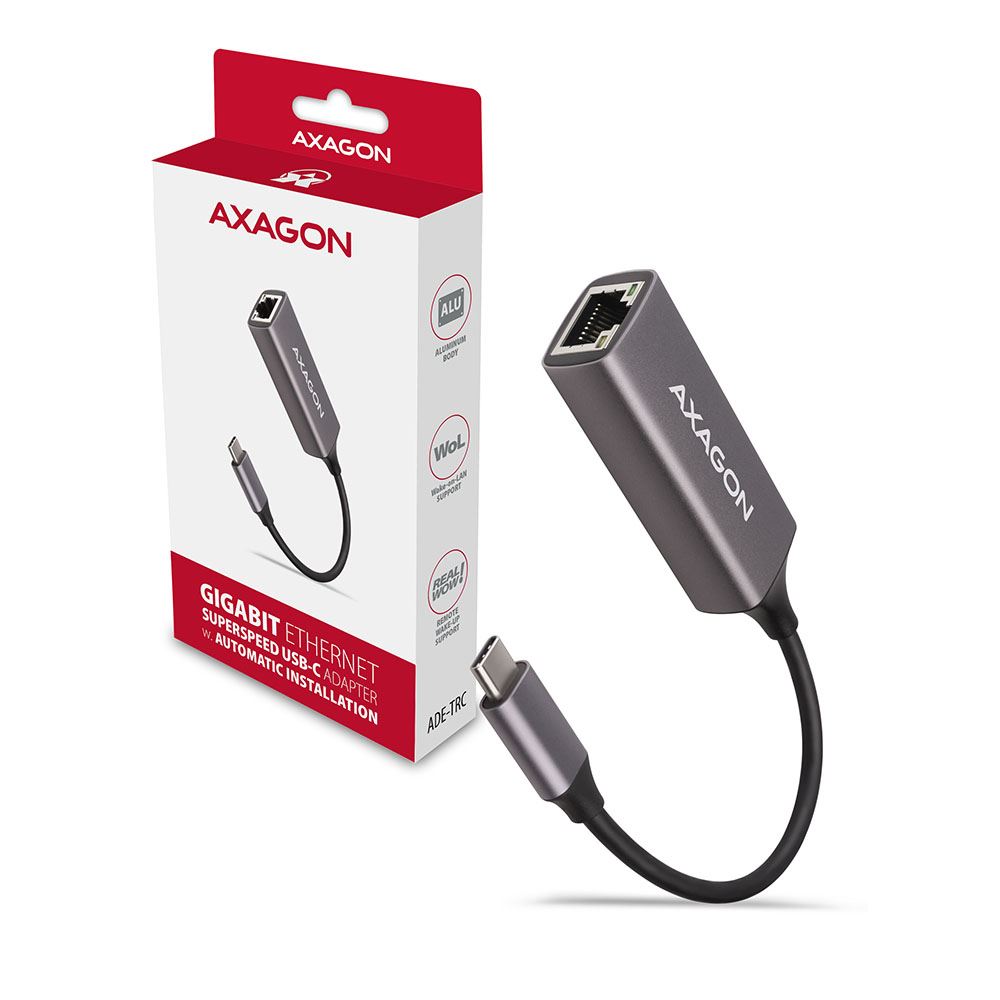 Adapter USB-C 3.2/Ethernet 10/100/1000, ADE-TRC, AXAGON