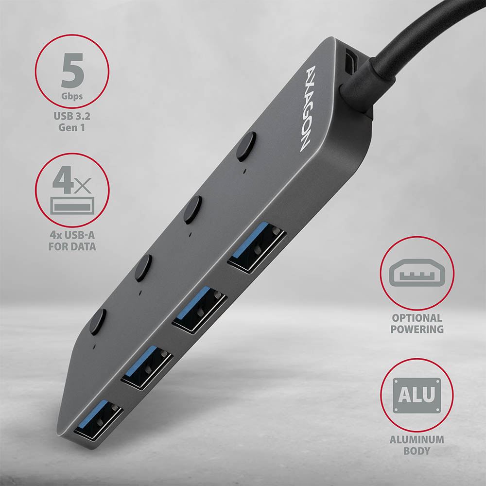 AXAGON HUE-MSA USB Hub portovi