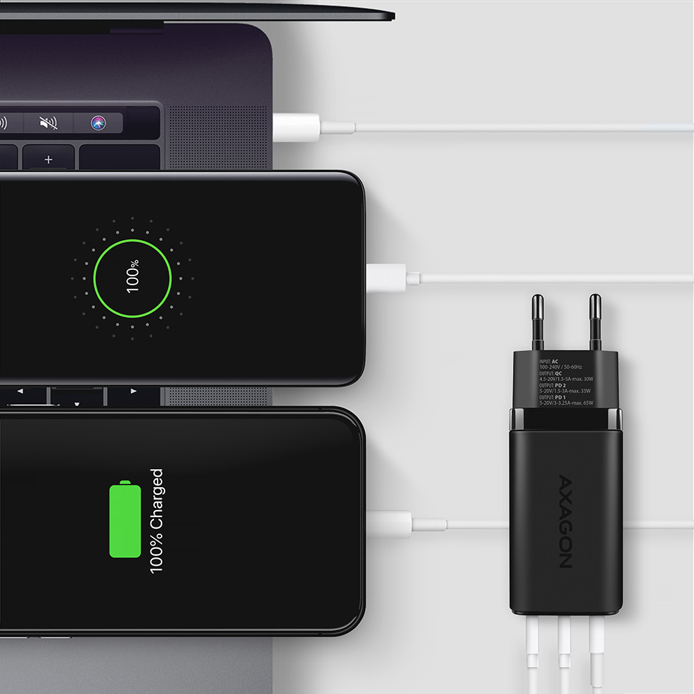 MOB DOD Zidni punjač ACU-DPQ65, QC4+USB-C PD 65W, AXA