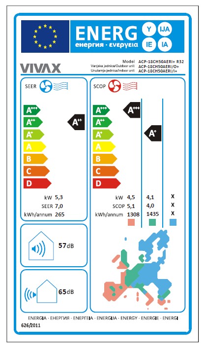 VIVAX COOL, klima uređaji, ACP-18CH50AERI/I+ SM