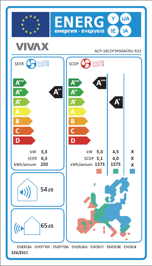 VIVAX COOL, klima ur.multi,  ACP-18COFM50AERIs R32, spolj.