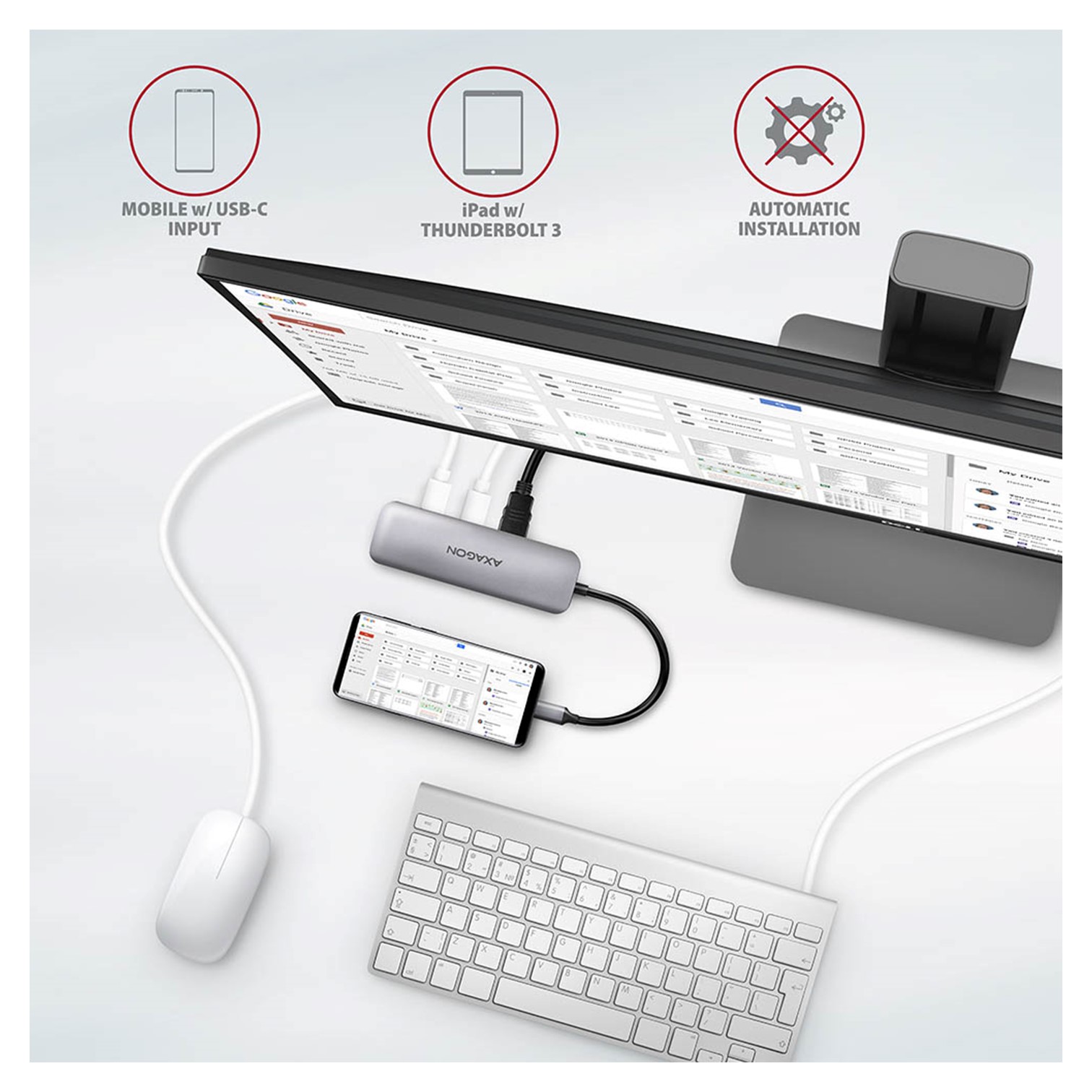 USB HUB SS 2xUSB3.2 Gen 2,USB-C(1x60W), HDMI, HMC-5 ,AXA