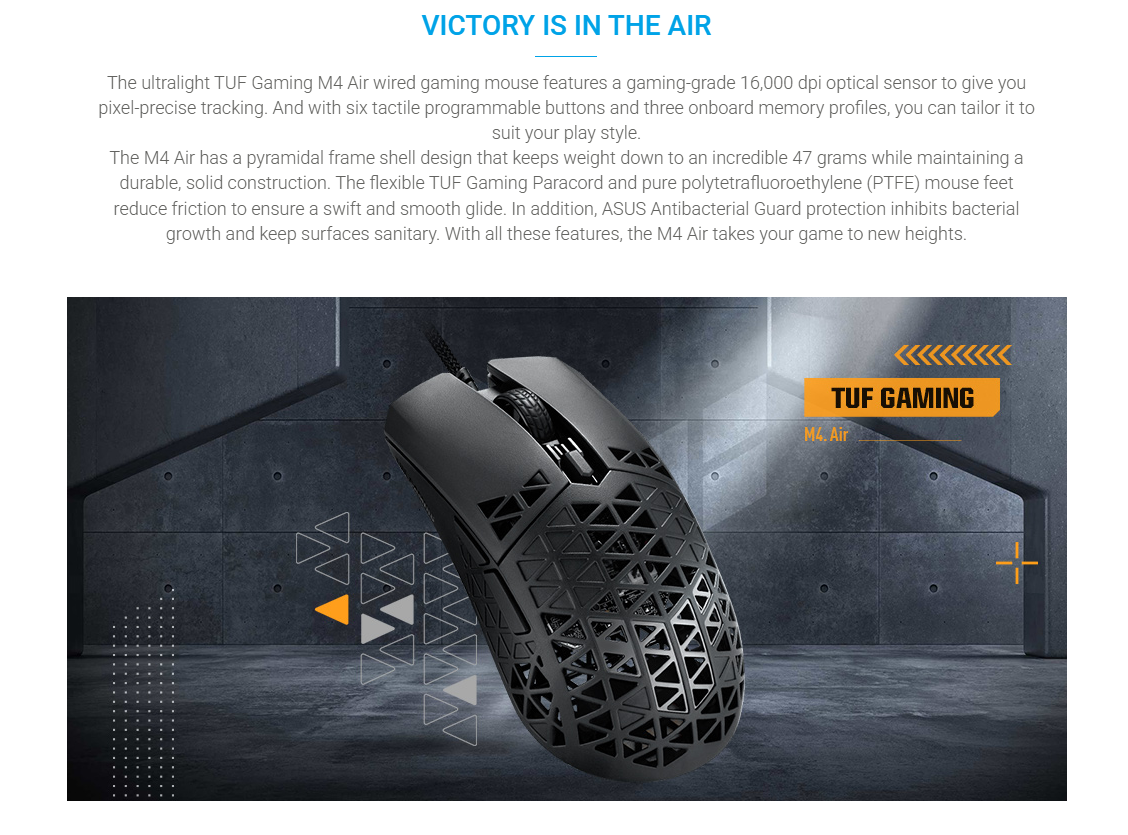 MIŠ ASUS TUF Gaming M4 Air (16,000-dpi)