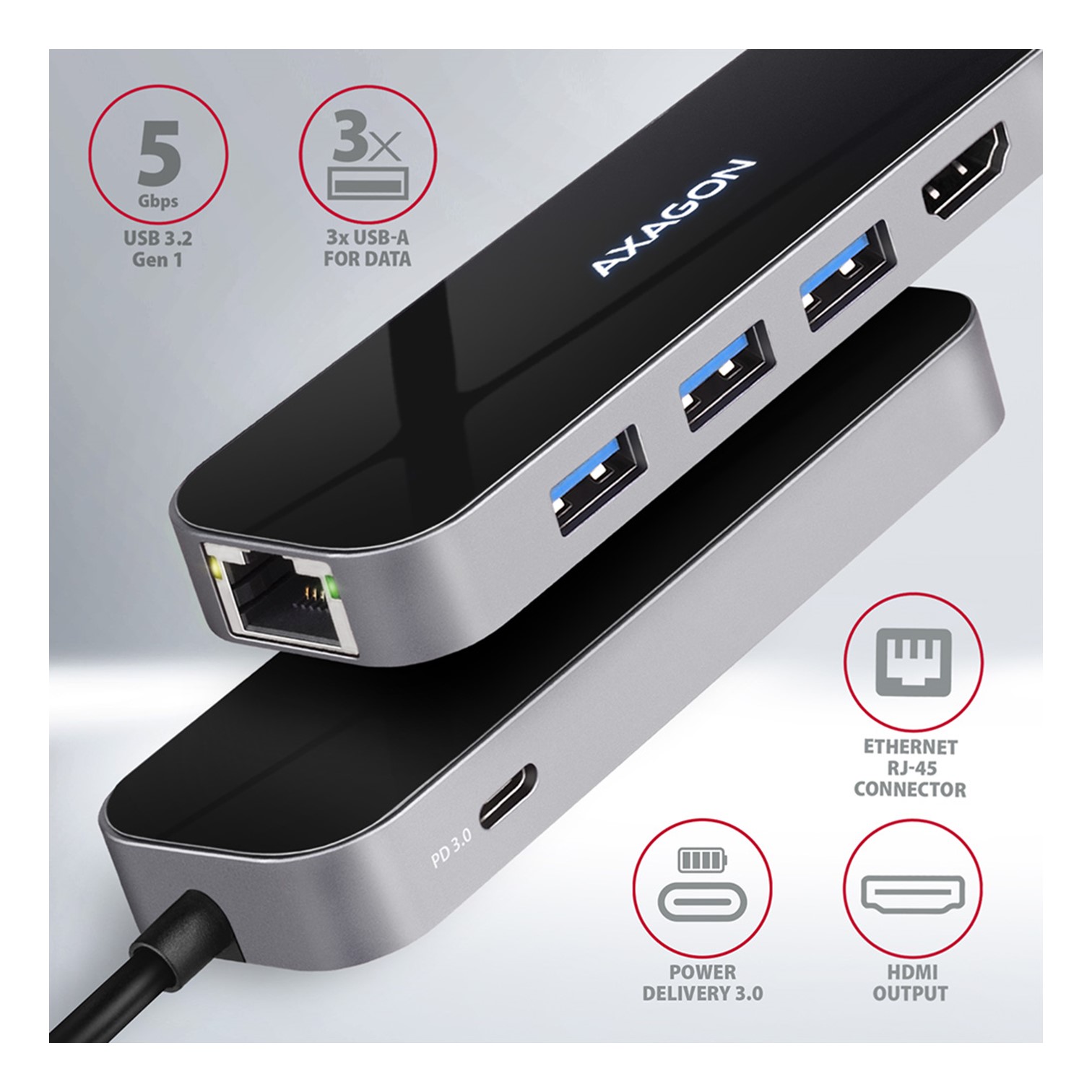USB HUB SS USB-C 6IN1  HMC-6GL, AXA