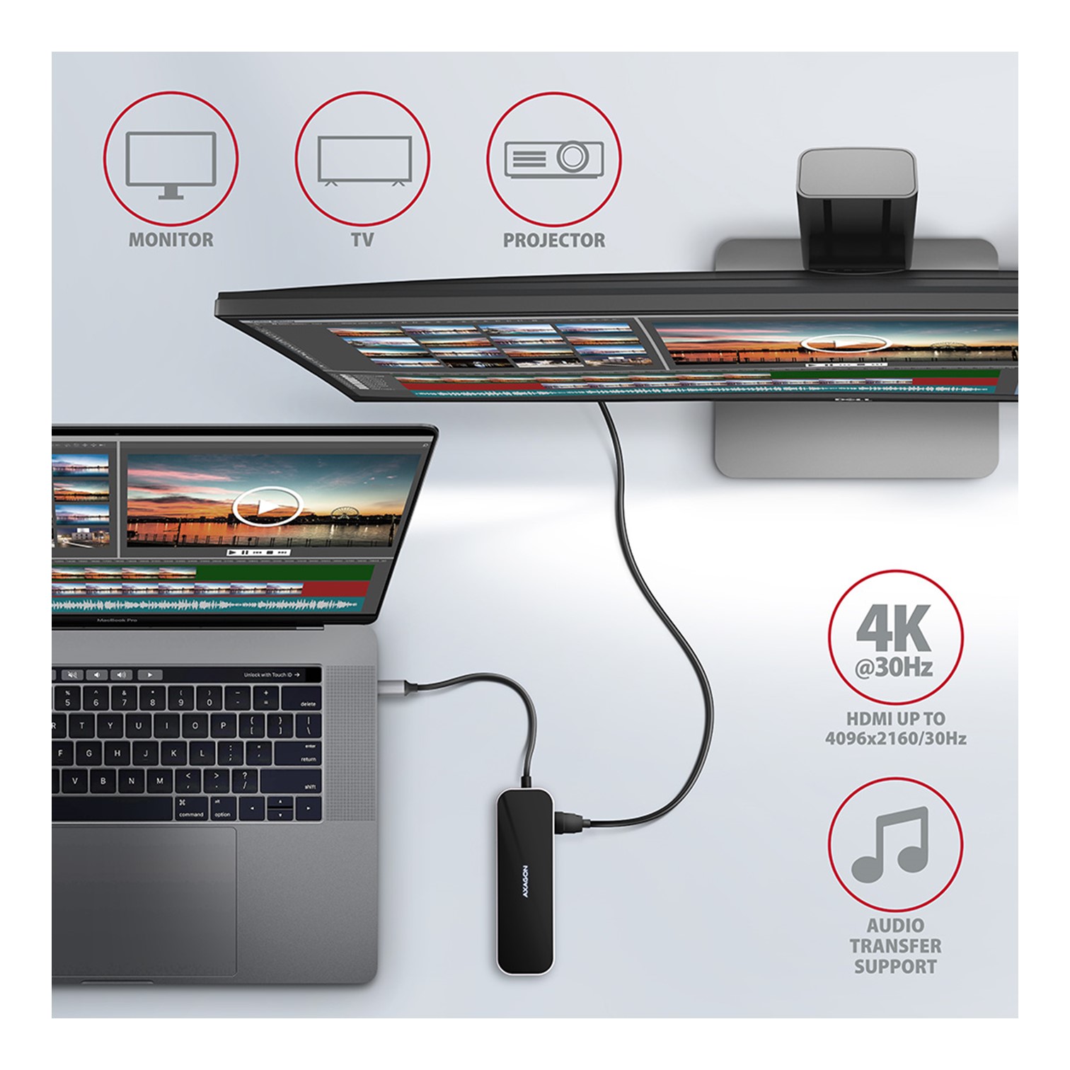 USB HUB SS USB-C 6IN1  HMC-6GL, AXA