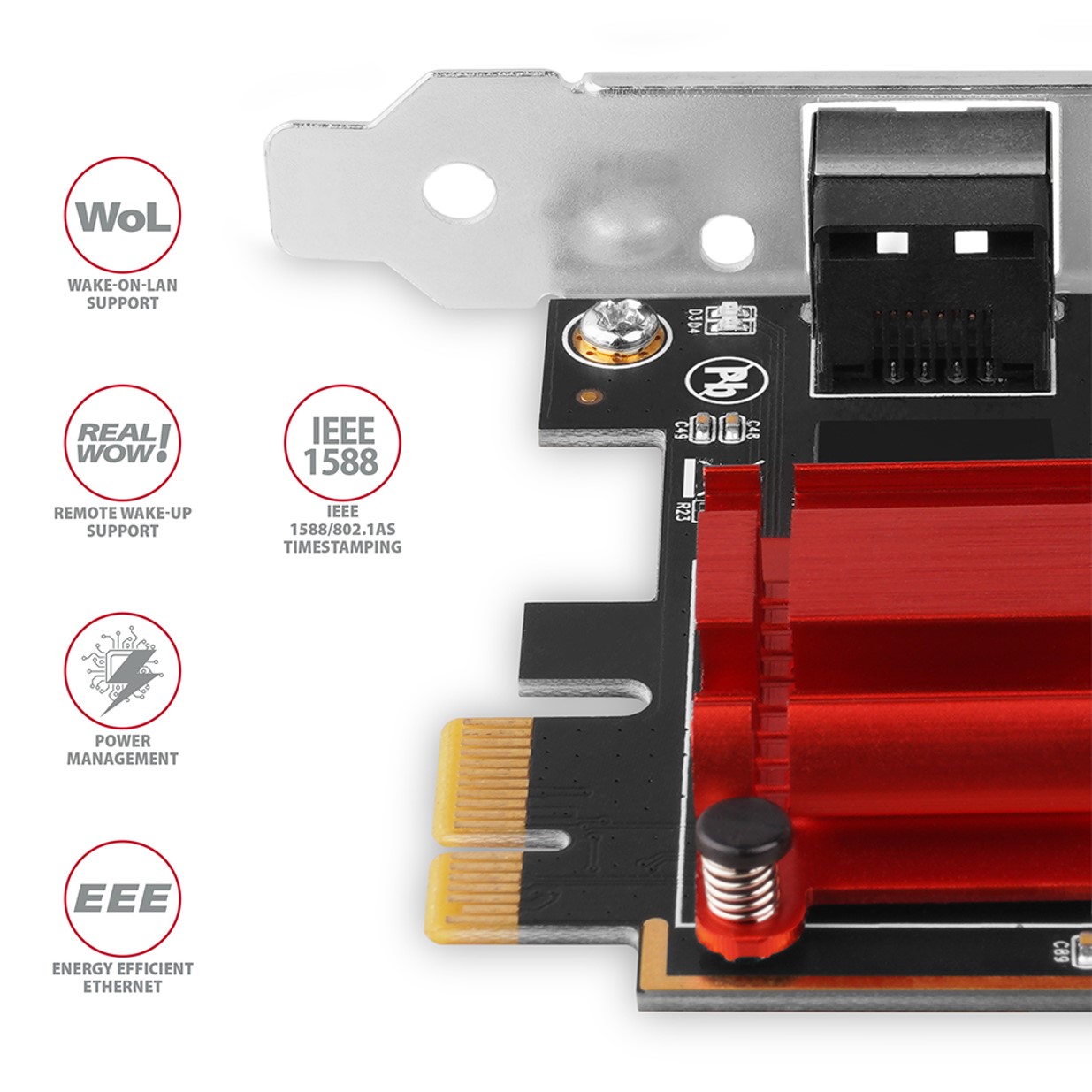Kontroler PCIe 2,5 -> 2,5 Gigabit RJ45, PCEE-G25, AXA