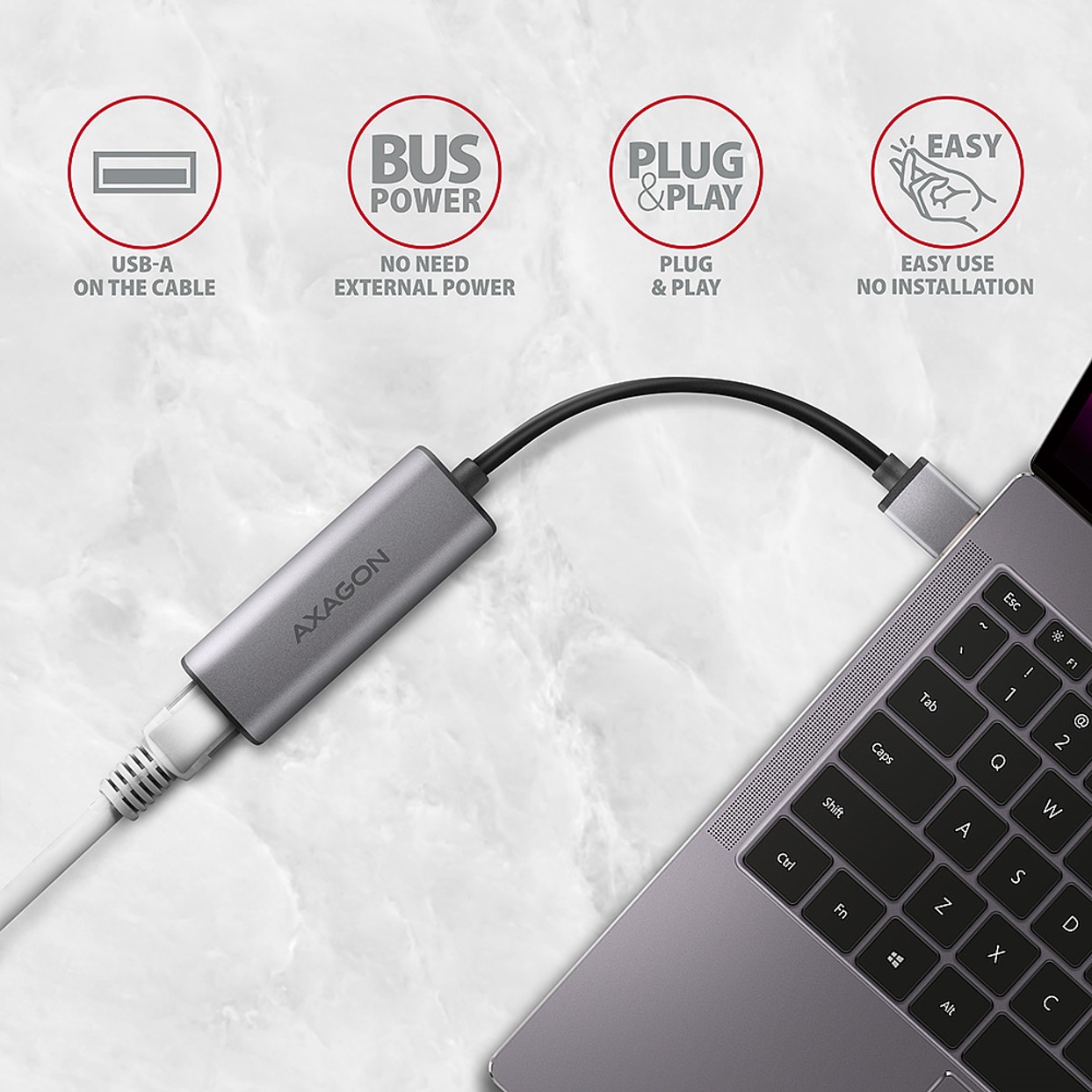 CC USB AM 3.2Gen1 -> RJ45 10/100/1000/2500, ADE-25R, AXA