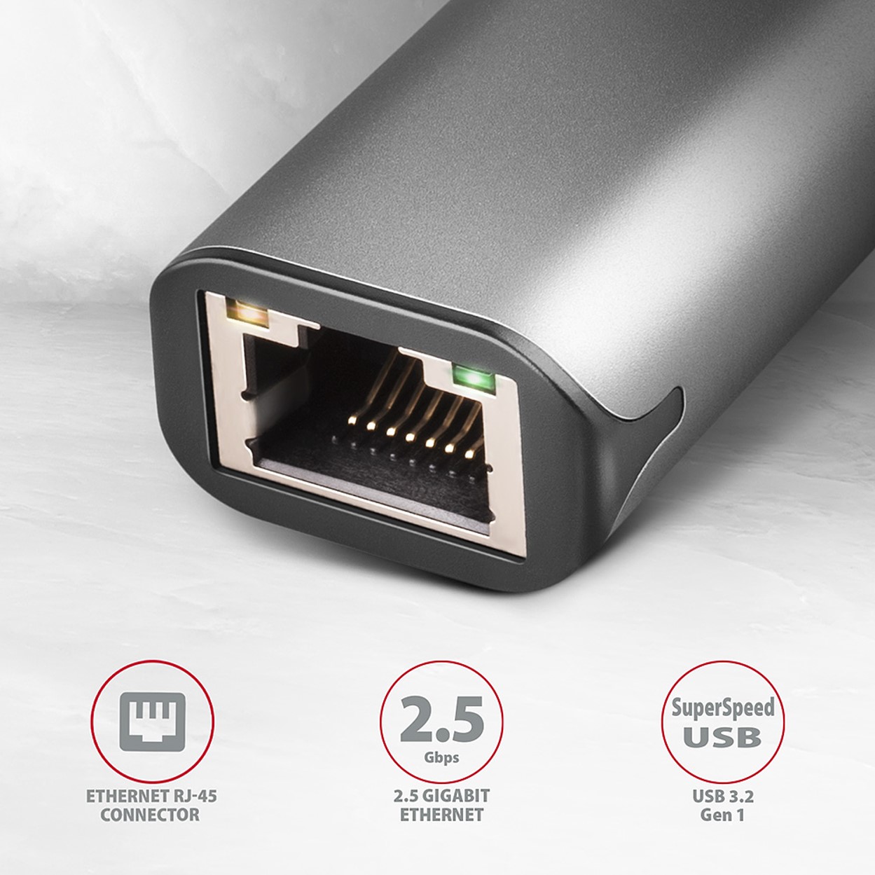 CC USB CM 3.2Gen1 -> RJ45 10/100/1000/2500, ADE-25RC, AXA