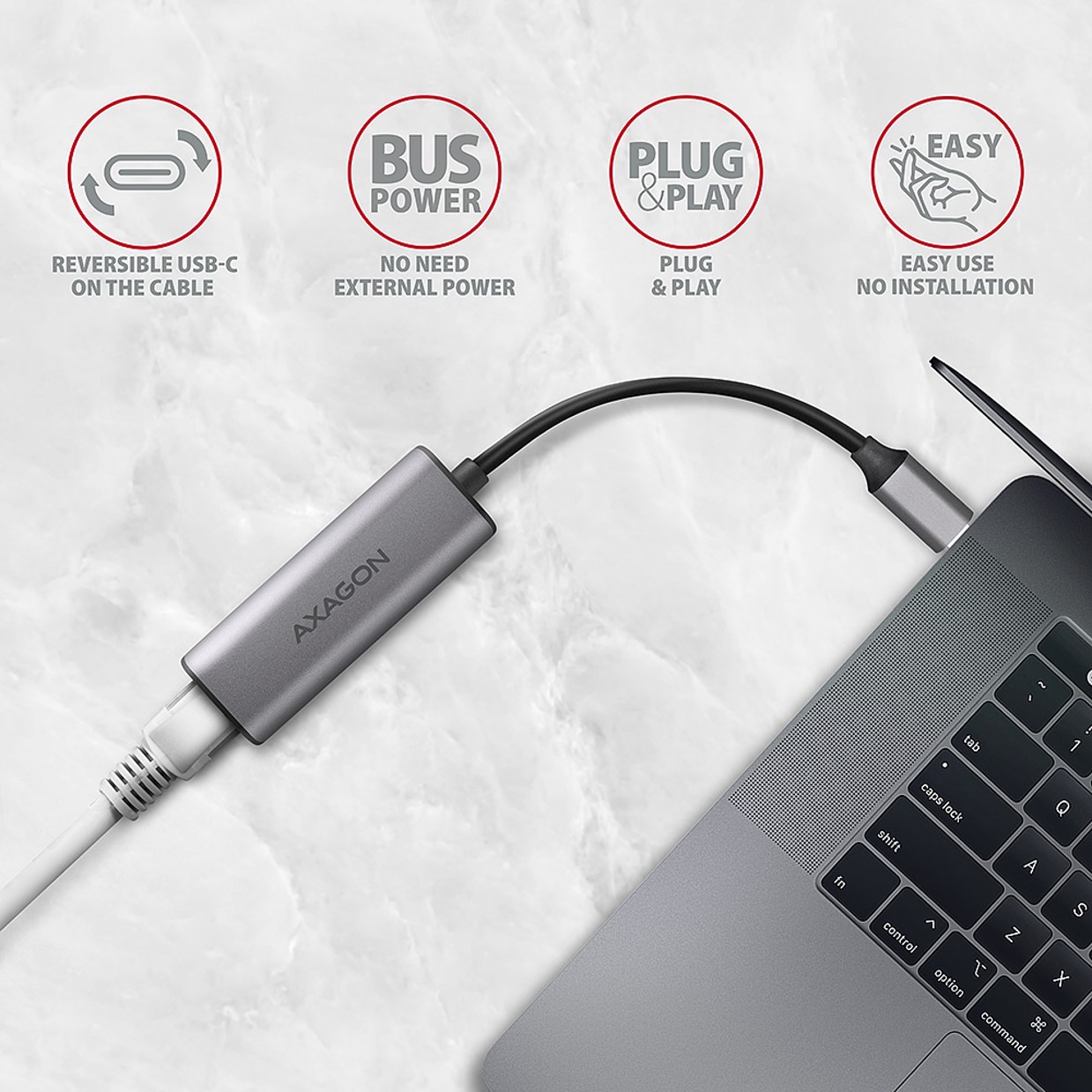 CC USB CM 3.2Gen1 -> RJ45 10/100/1000/2500, ADE-25RC, AXA