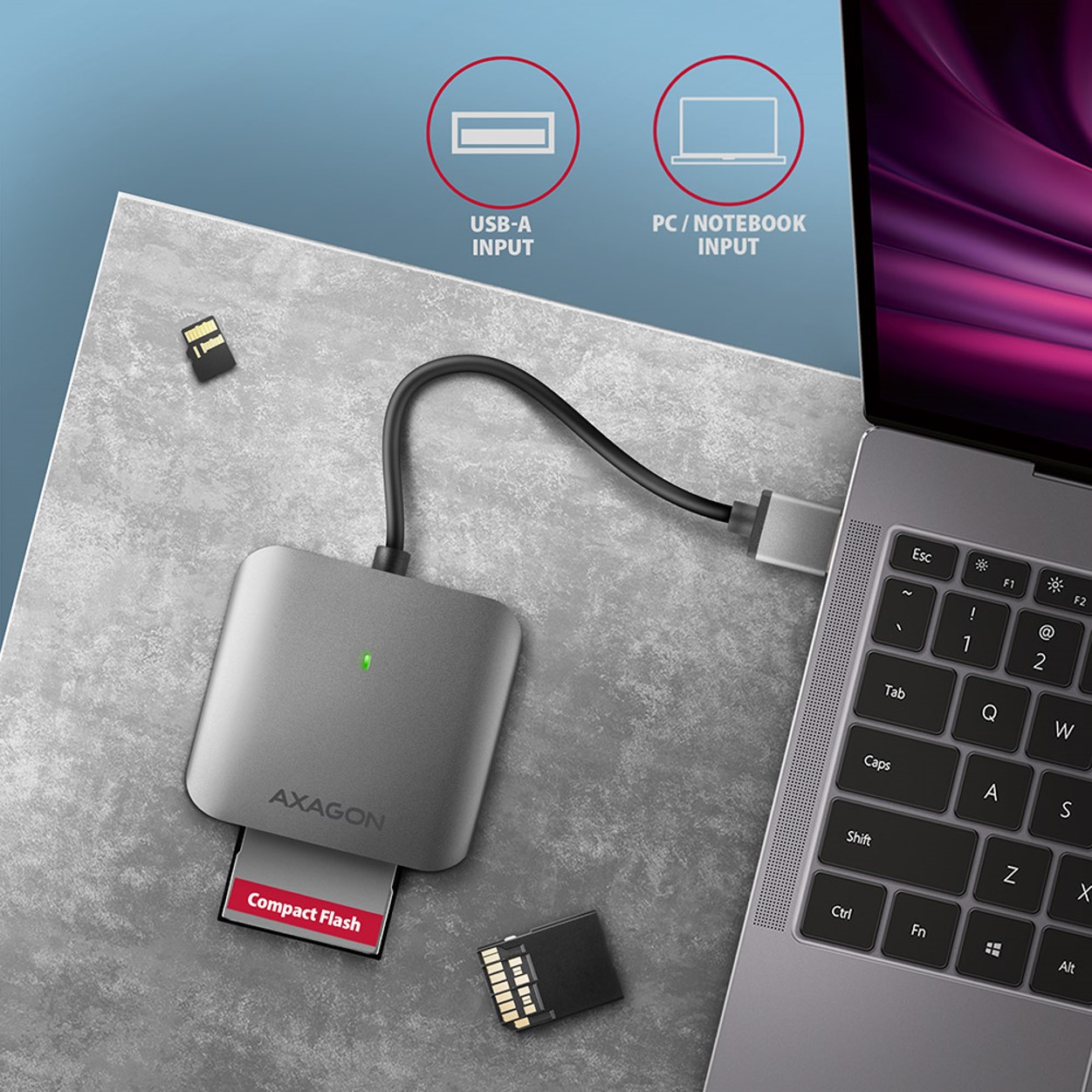 MEM CR USB 3.2 Gen 1 CRE-S3 USB-A UHS-II READER, AXA