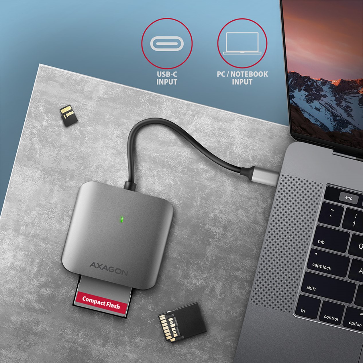 MEM CR USB 3.2 Gen 1 CRE-S3C USB-C UHS-II READER, AXA