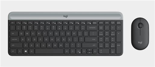 Tipkovnica + miš LOG MK470 Slim Wireless Crna US