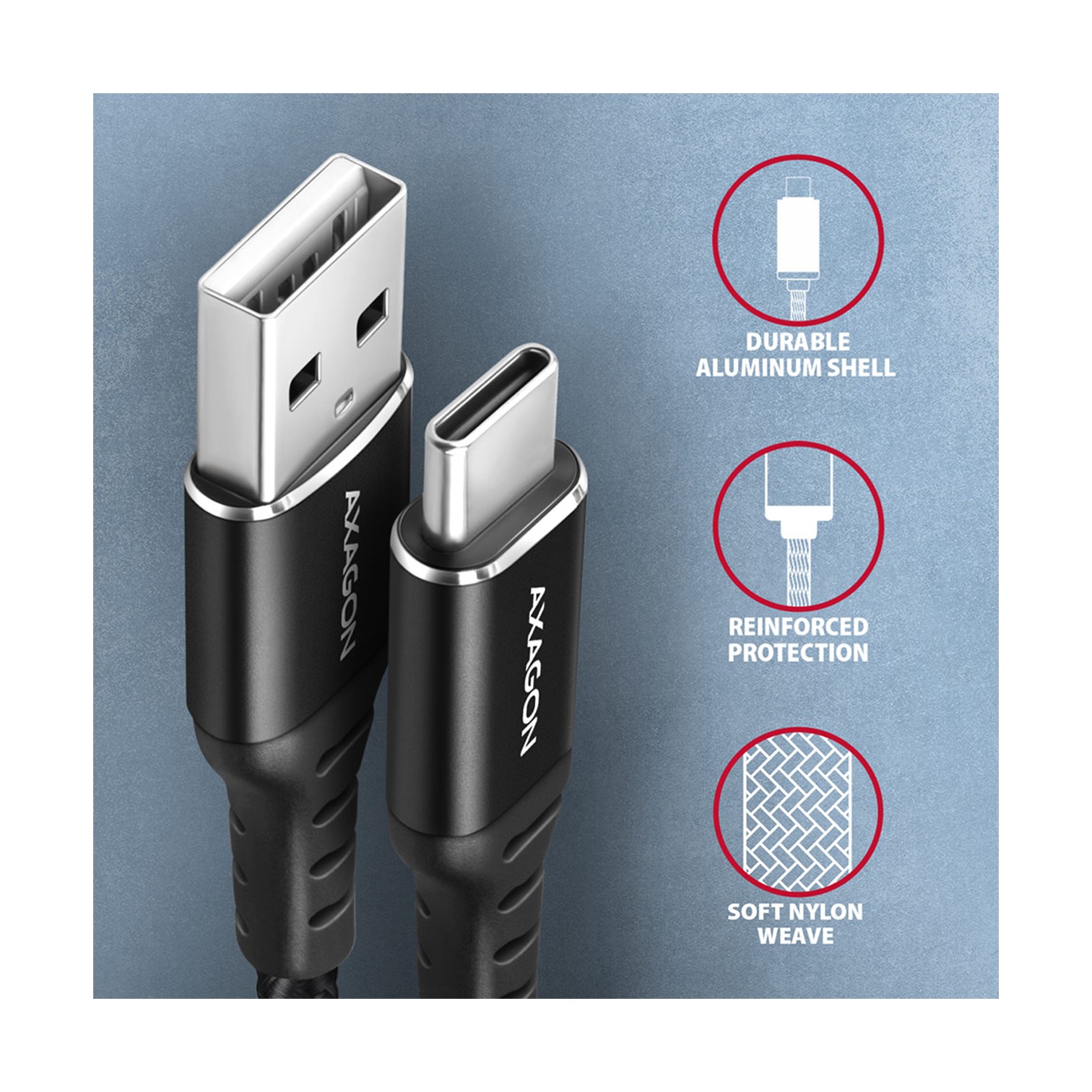 CC USB CM 2.0 <> USB AM, 2m, Crna, HQ, BUCM-AM20AB