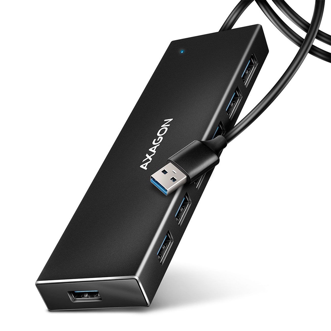 USB HUB 7xUSB3.2, USB, 1 m, Black HUE-F7A, AXA
