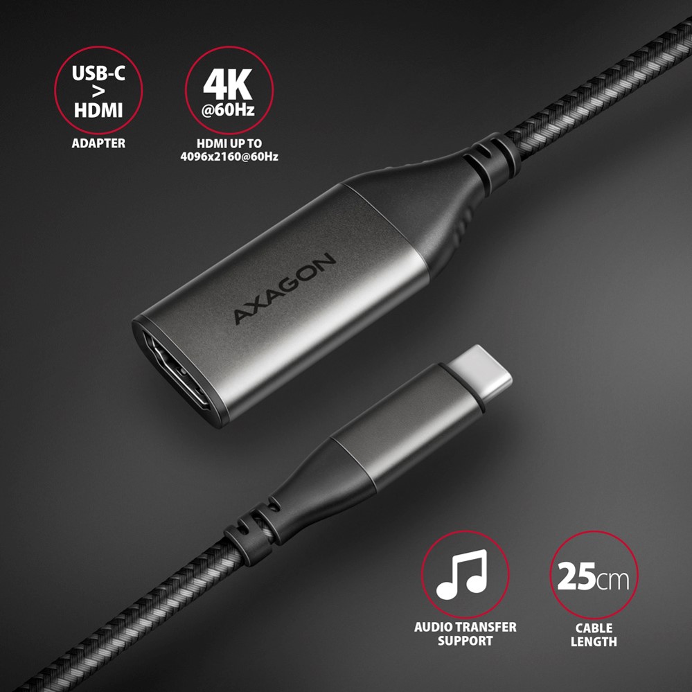 CC USB CM -> HDMI 2.0 cable 1.8m 4K/60Hz, AXA