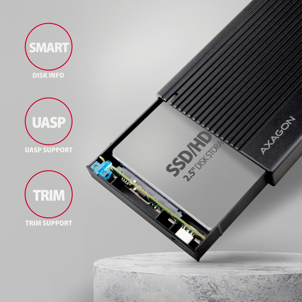 HDD RACK 2.5" SATA 6G -> USB3.2, EE25-SL, AXAGON