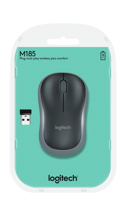 LOGITECH M185 Wireless Mouse for Notebook Swift Grey