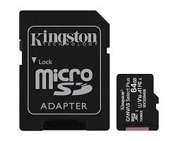 KINGSTON Micro SDXC 64GB CANVAS Select Plus C10 + SD Adapter, A1, U1, V10 up to 100 MB/s , UHS-I