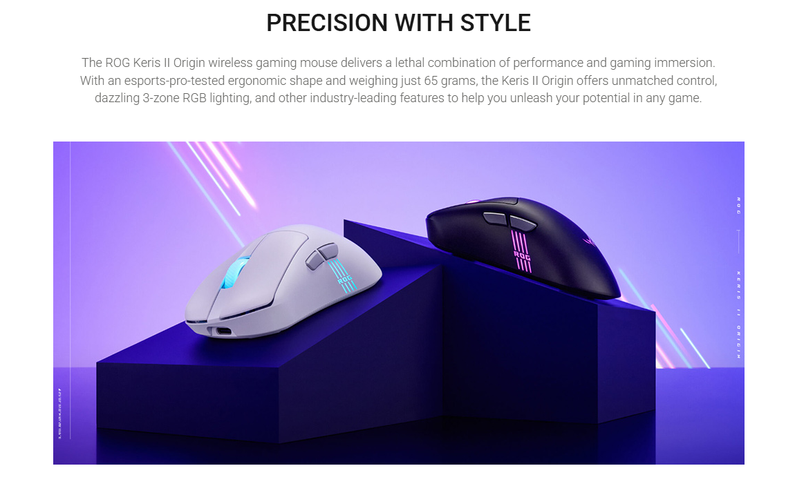 P722 ROG Keris II Origin bežični crni miš